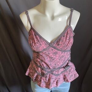 French Connection: Feminine, flowery structured sleeveless tank top